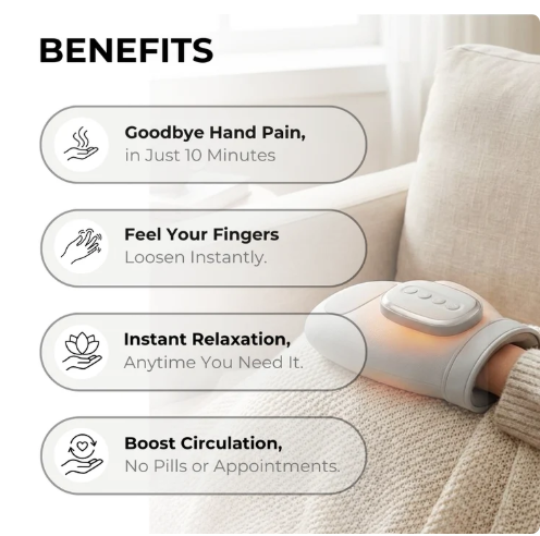 Cordless Hand Massager with Heat & Compression